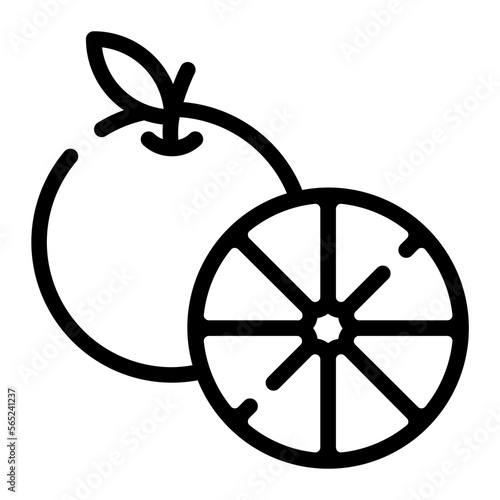 Tangerine line icon