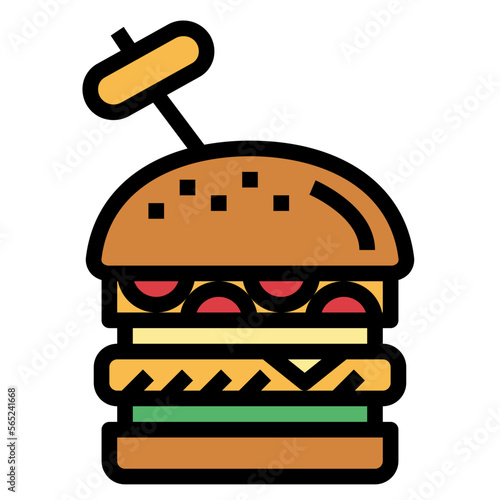 hamburger filled outline icon style