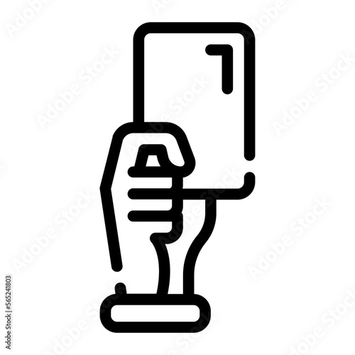 yellow card line icon