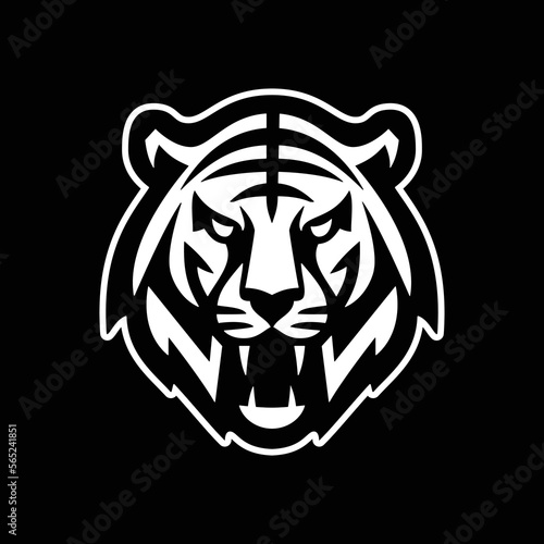 modern angry tiger head reverse style logo