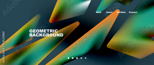 Landing page background template. Abstract geometric shapes composition. Vector illustration for wallpaper, banner, background