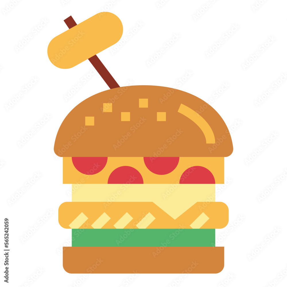 hamburger flat icon style