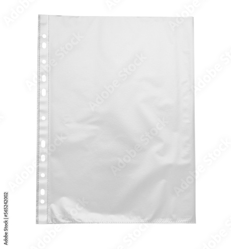 Punched pocket isolated on white, top view