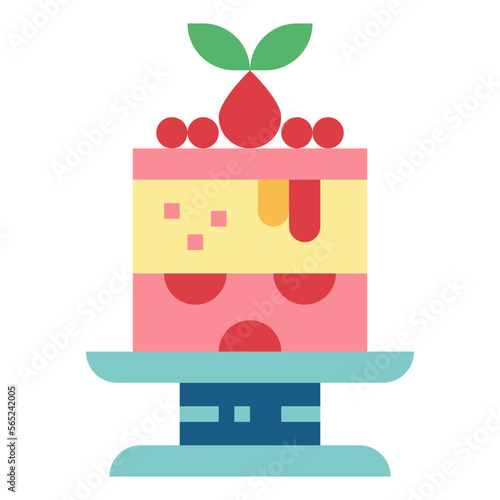 cheesecake flat icon style