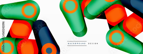 Trendy creative minimalist geometric background. Abstract round shapes composition for wallpaper, banner, background or landing