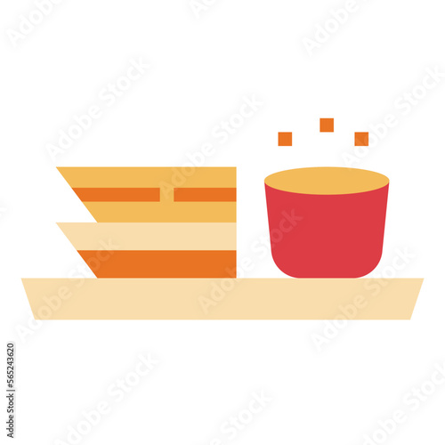 Crab stick flat icon style