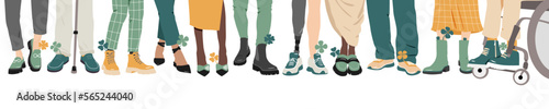 People with clovers. Modern design.