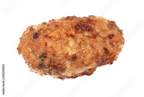 Minced meat cutlets isolated on white