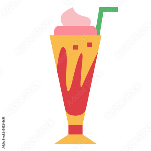 milkshake flat icon style