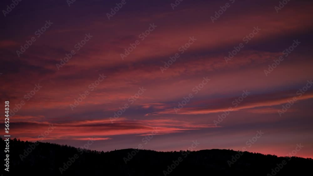 Beautiful red sunset over mountain ridge Beautiful red sunset over mountain ridge
