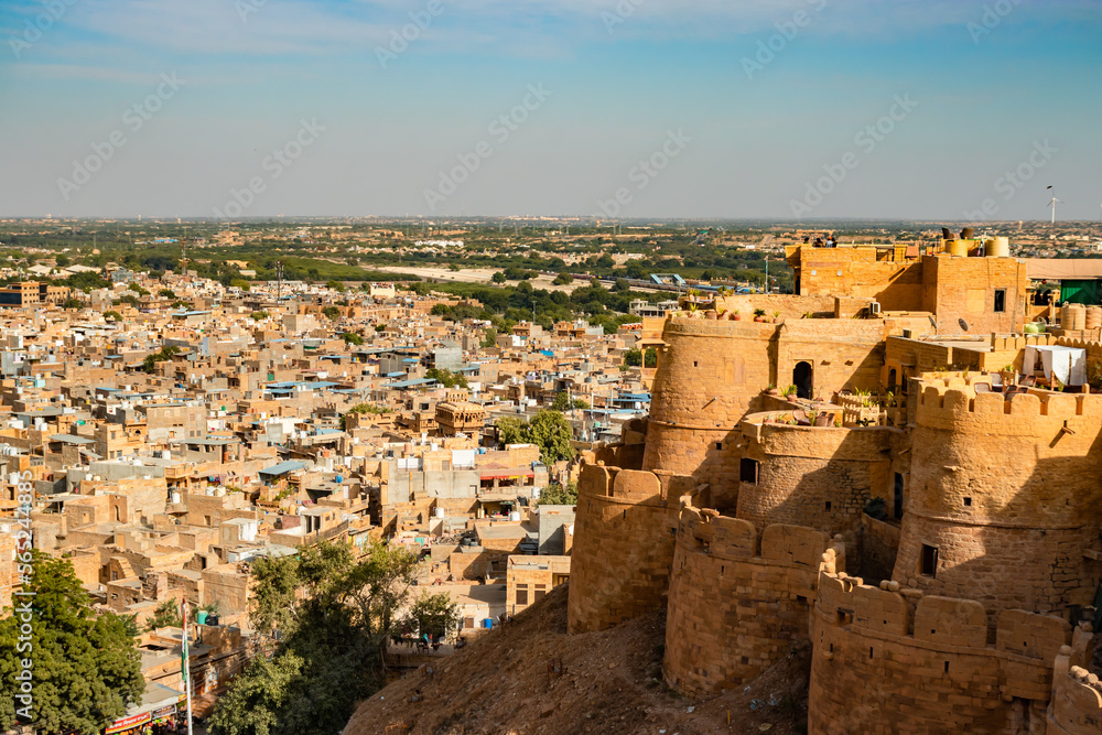 heritage jaisalmer fort vintage architecture view from different angle at day