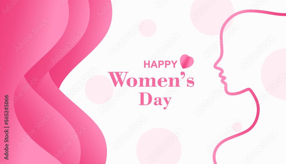 Happy women's day template background with love and heart decoration 