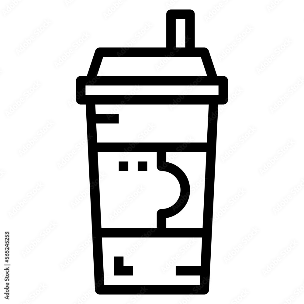 coffee cup line icon style coffee cup line icon style