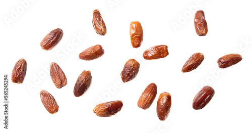 Dried dates isolated on white background.