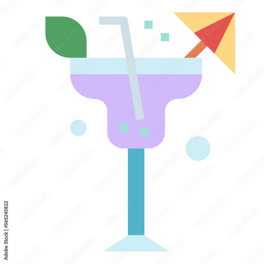 cocktail flat icon style cocktail flat icon style