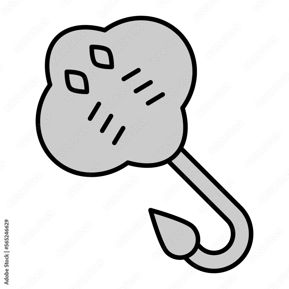 Electric stingray living in the depths of the ocean - icon, illustration on white background, grey style Electric stingray living in the depths of the ocean - icon, illustration on white background, grey style