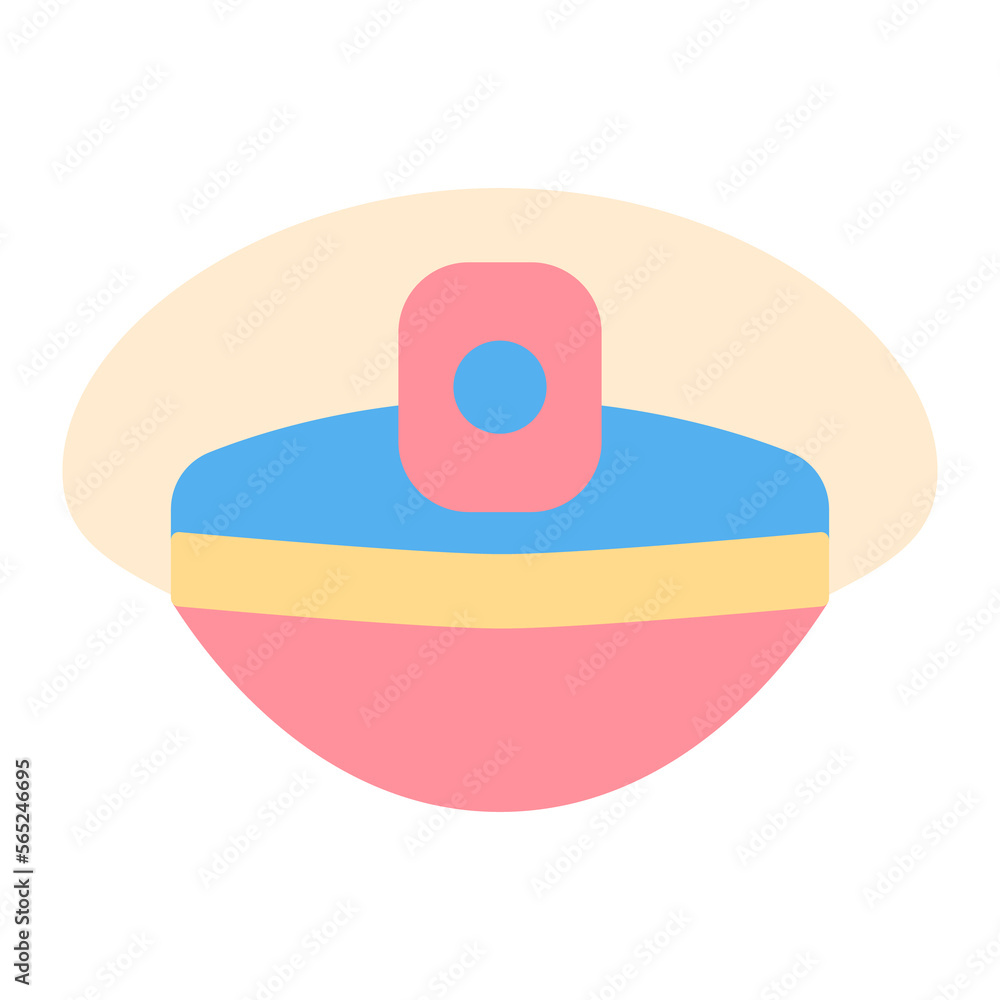 Captain's cap, ship captain's headdress  - icon, illustration on white background, flat color style