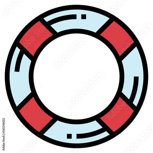lifebuoy filled outline icon style