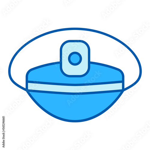 Captain's cap, ship captain's headdress  - icon, illustration on white background, similar style