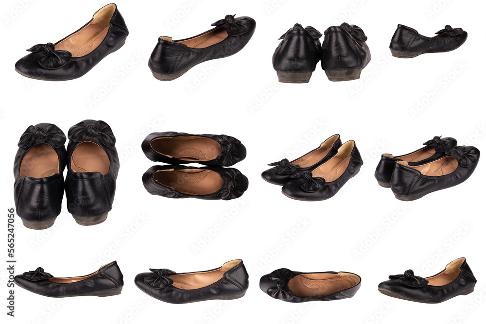 sandals woman color black flower isolated on white background sandals woman color black flower isolated on white background