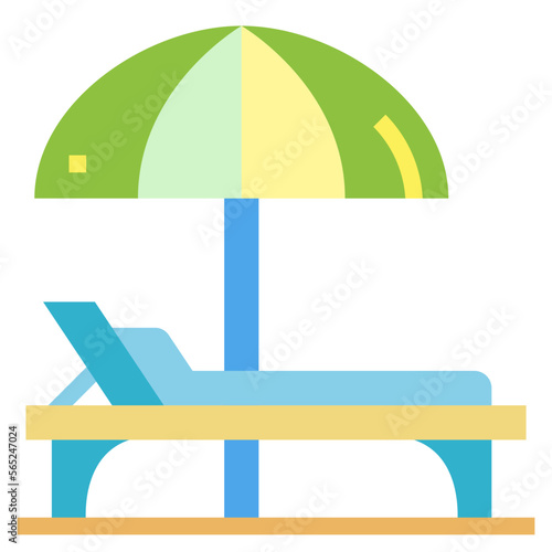 sunbed flat icon style