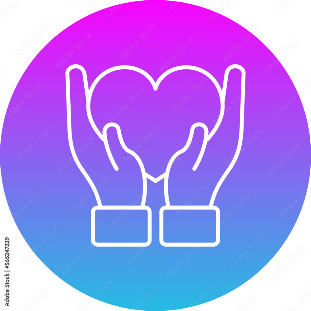 Love Gradient Circle Line Inverted Icon Love Gradient Circle Line Inverted Icon