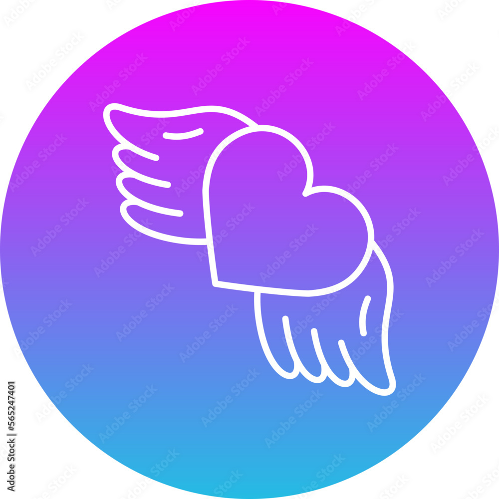 Wings Gradient Circle Line Inverted Icon Wings Gradient Circle Line Inverted Icon