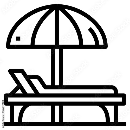 sunbed line icon style