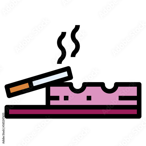 ashtray filled outline icon style