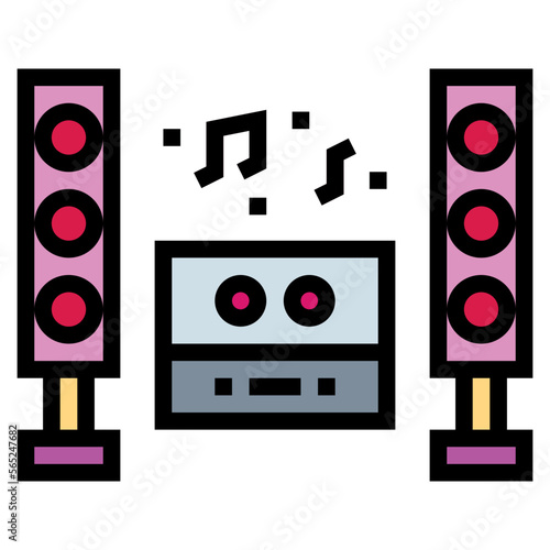 home theater filled outline icon style