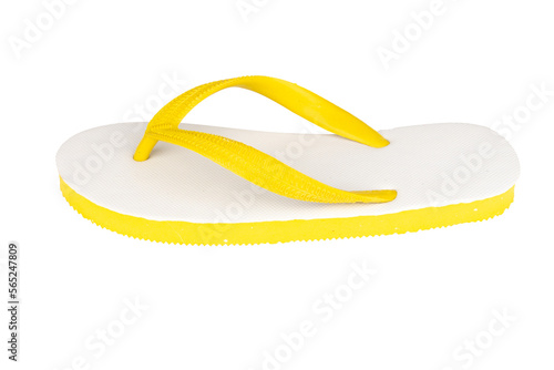 sandals  flip flops color yellow isolated on white background