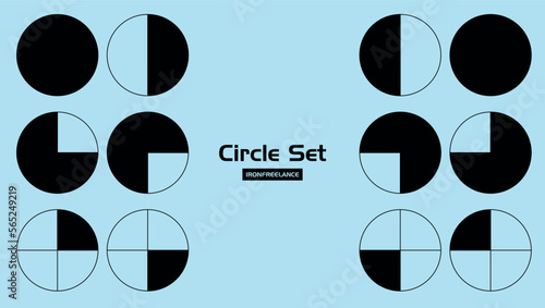 circle shape. quartered circle. semicircle. quadrant.
