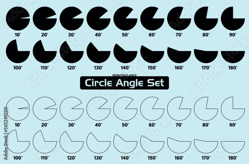circle angle. angled circles. filled and unfilled circle.
90 degree angled circle. 180 degree angled circle.
