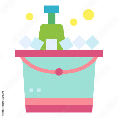 ice bucket flat icon style