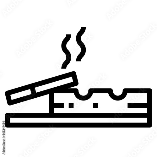 ashtray line icon style