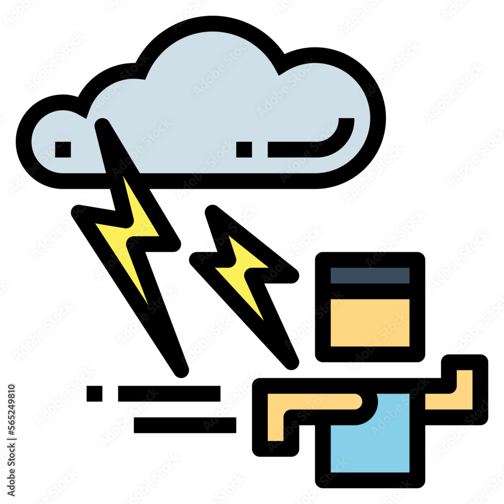 lightning filled outline icon style lightning filled outline icon style