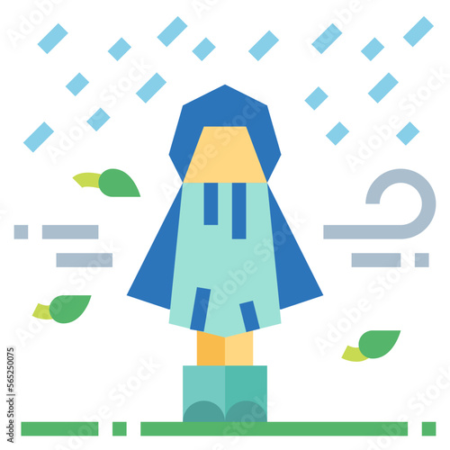 rainy flat icon style
