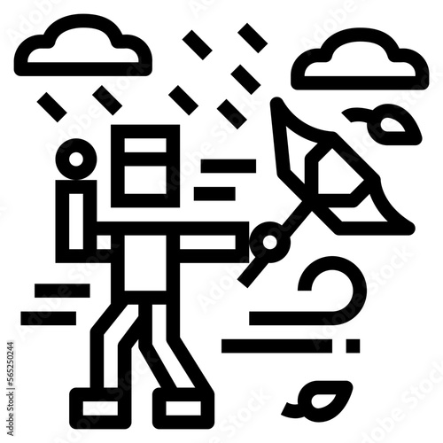 downpour line icon style