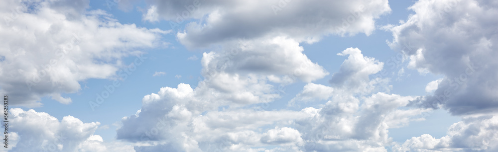 Abstract image of blurred sky. Blue sky background with cumulus clouds Abstract image of blurred sky. Blue sky background with cumulus clouds