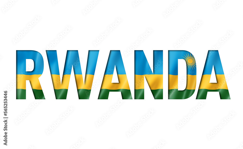 Fototapeta premium rwanda flag text font