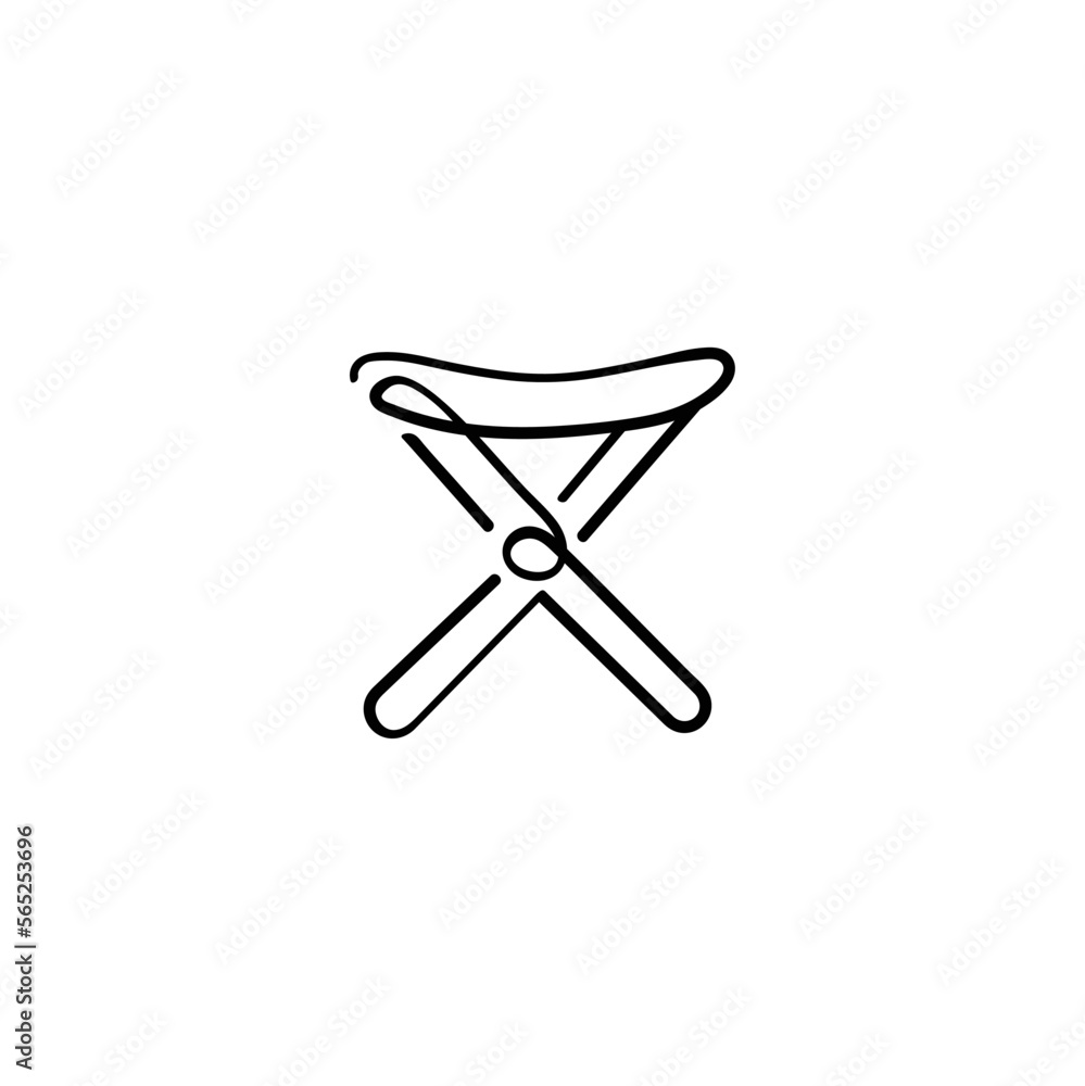 Folding Chair Line Style Icon Design Folding Chair Line Style Icon Design
