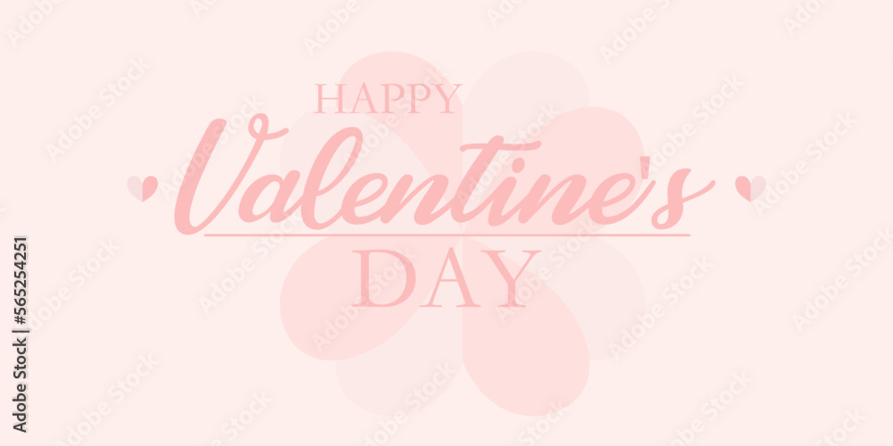 Happy Valentine's Day vector banner with hearts on each side and a flower in the background Happy Valentine's Day vector banner with hearts on each side and a flower in the background