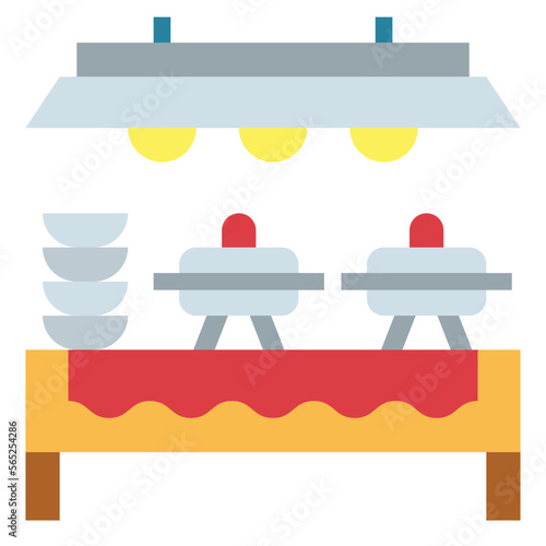 buffet flat icon style
