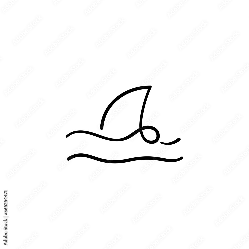 Shark fin Line Style Icon Design Shark fin Line Style Icon Design