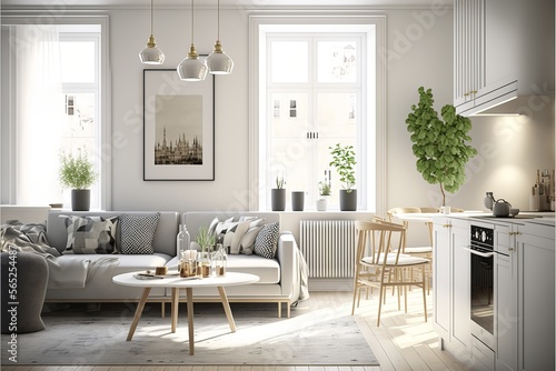 Designing a Minimalist Apartment with a Timeless Twist: Using AI-Generated 3D Renderings for Unique Domestic Architecture, Furniture Design, Interior Decor, and Indoor Art Illustrations, Chair, Stofa