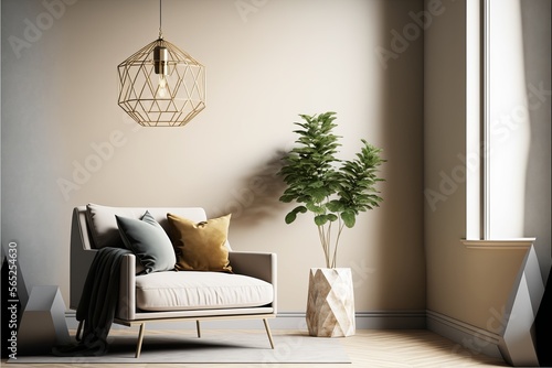 3D Generative AI Renderings of a Minimalist Apartment with Unique and Timeless Domestic Architecture, Modern, Luxury, Top, Chairs, Stofa, Furniture Design, Indoor Art Illustrations and Designer Vases photo