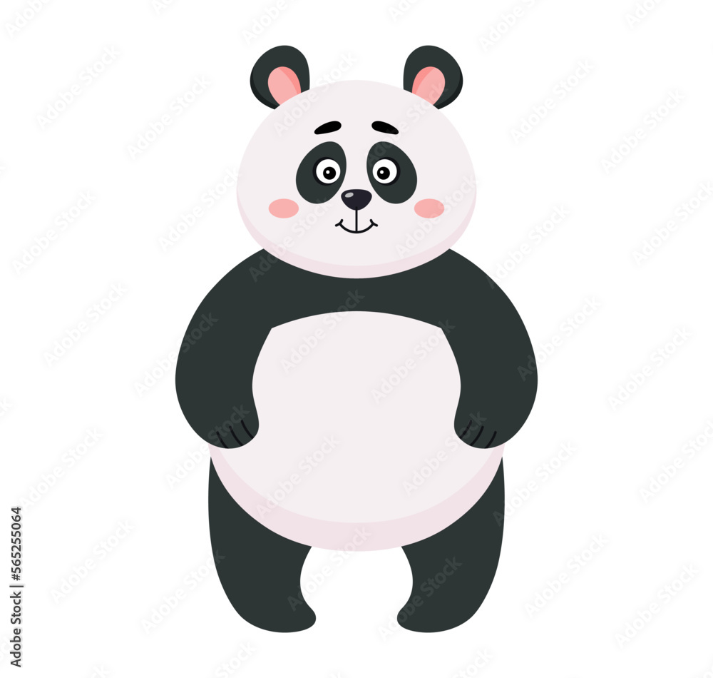 Cute panda. Vector illustration of a bear, cartoon panda on white background. Cute panda. Vector illustration of a bear, cartoon panda on white background.