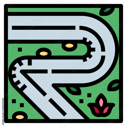 highway filled outline icon style