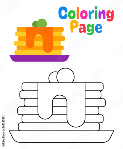 Coloring page with Pan Cake for kids