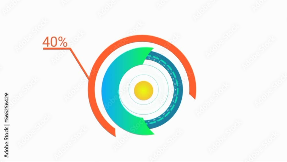 55 percent donut chart round circle infographic on white background. Graphic design animation for social media and tv, fifty five percent diagram. 55 percent donut chart round circle infographic on white background. Graphic design animation for social media and tv, fifty five percent diagram.